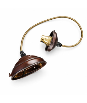 Antique Pendant Complete with Gold Flex, Chain, Ceiling Plate, Bulb Holder and 60mm Gallery