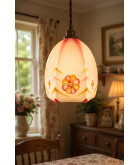 White and Pink Vintage Shade (Shade only or Pendant)