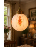 Red and White Flower Vintage Shade (Shade only or Pendant)