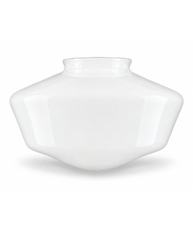Large Opal School House Ceiling Light Shade – Art Deco Style with 150mm Fitter Neck