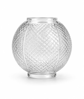 Hobnail Cut Glass Oil Lamp Shade with 100mm Base Hobnail Cut Glass Oil Lamp Shade with 100mm Base