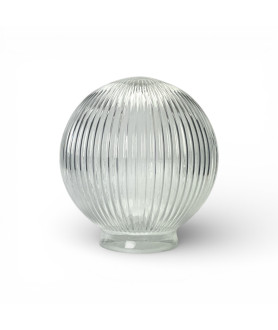 150mm Reeded Globe Shade wirth 80mm Fitter Neck (Clear or Frosted)