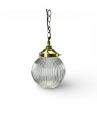 150mm Reeded Globe Shade wirth 80mm Fitter Neck (Clear or Frosted)