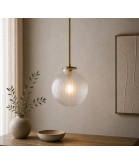 200mm Reeded Globe Shade with 80mm Fitter Neck (Clear or Frosted)