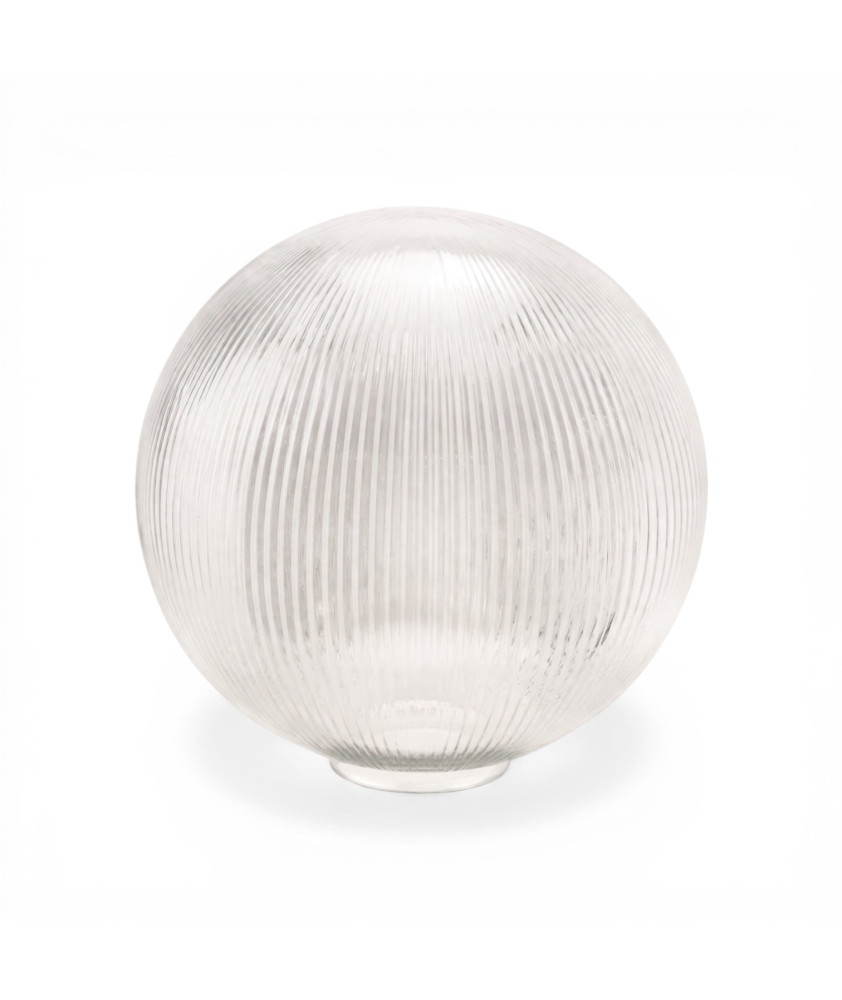 200mm Reeded Globe Shade with 80mm Fitter Neck (Clear or Frosted) 200mm Reeded Globe Shade with 80mm Fitter Neck (Clear or Frosted)