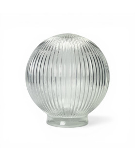200mm Reeded Globe Shade with 80mm Fitter Neck (Clear or Frosted) 200mm Reeded Globe Shade with 80mm Fitter Neck (Clear or Frosted)