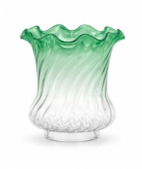 100mm Base Superior Green Glass Tulip Oil Lamp Shade 100mm Base Superior Green Glass Tulip Oil Lamp Shade