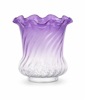 100mm Base Superior Amethyst Tipped Glass Tulip Oil Lamp Shade 100mm Base Superior Amethyst Tipped Glass Tulip Oil Lamp Shade