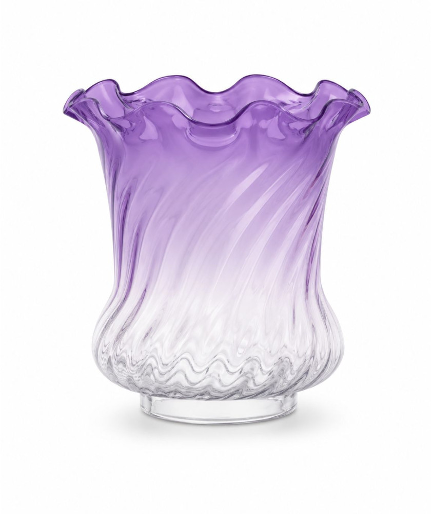 100mm Base Superior Amethyst Tipped Glass Tulip Oil Lamp Shade 100mm Base Superior Amethyst Tipped Glass Tulip Oil Lamp Shade
