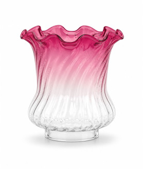 100mm Base Cranberry to Clear Tulip Oil Lamp Shade 100mm Base Cranberry to Clear Tulip Oil Lamp Shade
