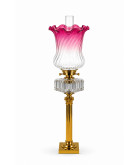 100mm Base Cranberry to Clear Tulip Oil Lamp Shade 