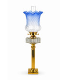 100mm Base Superior Blue Tipped Glass Tulip Oil Lamp Shade