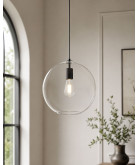 250mm Clear Glass Globe with 30mm Fitter Hole and 100mm Second Hole (Clear or Frosted)