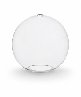 250mm Clear Glass Globe with 30mm Fitter Hole and 100mm Second Hole (Clear or Frosted)