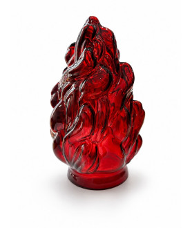195mm Art Deco Ruby Red Empire Torch Light Shade with 80mm Fitter Neck