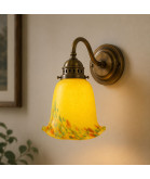 Pate de Verre Yellow Multi Coloured Flecked Tulip Light Shade with 57mm Fitter Neck