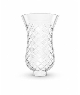 180mm Cross Cut Hurricane Glass Shade with 50mm Base