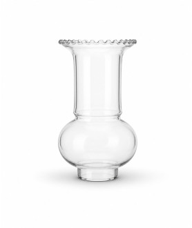 195mm Clear Frilled Tip Hurricane Glass Shade with 54mm Base