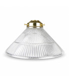 250mm Prismatic Coolie Light Shade with 62mm Fitter Neck (clear or Frosted)  Complete with Brass Gallery