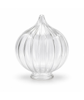 225mm Ribbed Pumpkin Shades with 80mm Fitter Neck (Clear or Frosted)