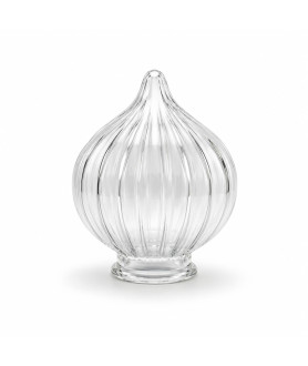 146mm Ribbed Pumpkin Shades with 80mm Fitter Neck (Clear or Frosted)