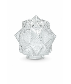 Clear or Frosted Art Deco Star Light Shade  with 80mm Fitter Neck
