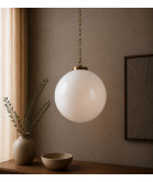 400 mm Opal Globe Shade – 100 mm Fitter Hole (Gloss Opal, No Neck)