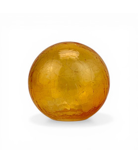 100mm Art Deco Amber Crackle Glass Globe Shade with 40-42mm Fitter Hole 100mm Art Deco Amber Crackle Glass Globe Shade with 40-42mm Fitter Hole