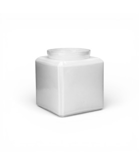 100mm Art Deco Opal Cube Shade with 80mm Fitter Neck (Square)