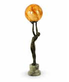 150mm Art Deco Marbled Globe Shade with 80mm Fitter Hole (Gloss or Matt)