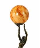 150mm Art Deco Marbled Globe Shade with 80mm Fitter Hole (Gloss or Matt)