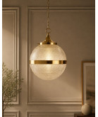 225mm Prismatic Globe Shade with 100mm Fitter Neck with Brass Band & Gallery