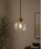 250mm Clear Globe Shade with 80mm Fitter Hole (Clear or Frosted)