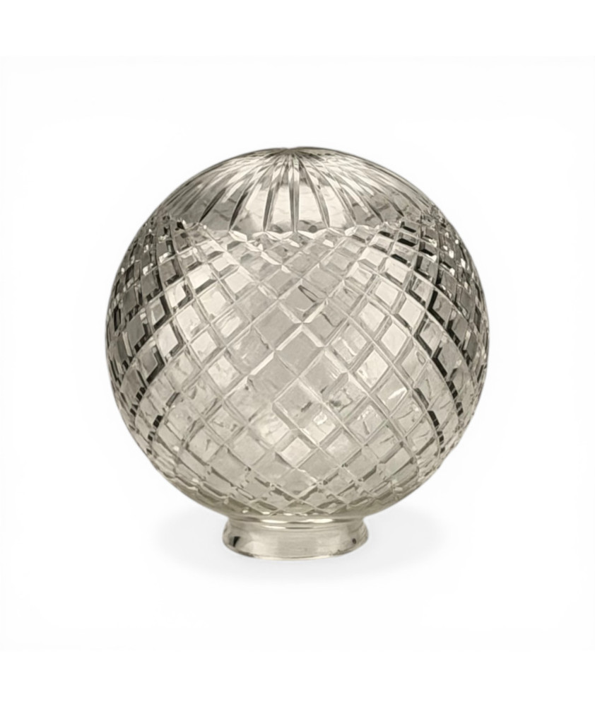 200mm Crystal Cut Globe Shade with 75mm Fitter Neck 200mm Crystal Cut Globe Shade with 75mm Fitter Neck