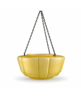 Amber Glass Art Deco Hanging Bowl Pendant Amber Glass Art Deco Hanging Bowl Pendant
