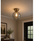150mm Smoked Glass Globe Shade with 40mm Fitter Hole & 100mm Second Hole