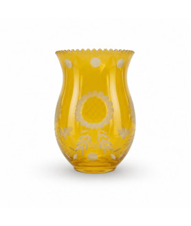 Vintage Amber Light Shade with Etched Pattern with 28mm Fitter Hole