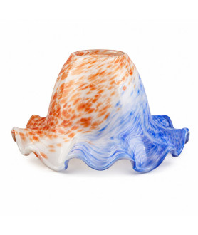 Christopher Wray Mottled Blue and Pink Tulip Light Shade with 28mm Fitter Hole Christopher Wray Mottled Blue and Pink Tulip Light Shade with 28mm Fitter Hole