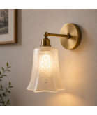 Christopher Wray Clear Etched Tulip Light Shade With 28mm Fitter Hole