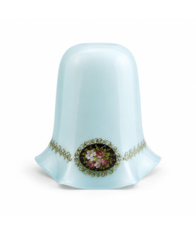 Light Blue Tulip Light Shade with Floral Design and 28mm Fitter Hole