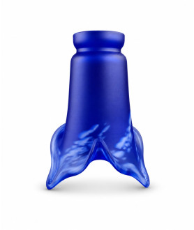 Blue Pate De Verre Tulip Light Shade with 53mm Fitter Neck