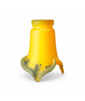 Yellow Pate De Verre Tulip Light Shade with 53mm Fitter Neck