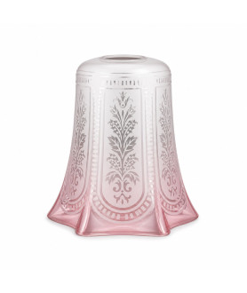 Christopher Wray Etched Tulip Light Shade with Pink Tip and 28mm Fitter Hole