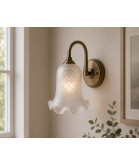 Christopher Wray Frosted Patterned Tulip Light Shade with 30mm Fitter Hole