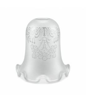Christopher Wray Frosted Patterned Tulip Light Shade with 30mm Fitter Hole