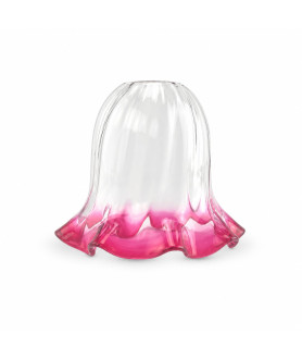 Clear Tulip Light Shade with Cranberry Tip and 30mm Fitter Hole