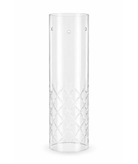 110mm Diameter Hand Cut Cylinder Glass Shade with 3 Arm Fitting 500mm High 110mm Diameter Hand Cut Cylinder Glass Shade with 3 Arm Fitting 500mm High