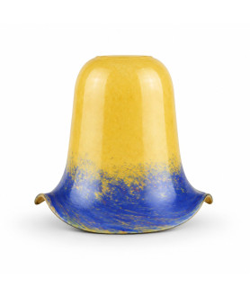 Orange to Blue Pate De Verre Tulip Light Shade with 30mm Fitter Hole