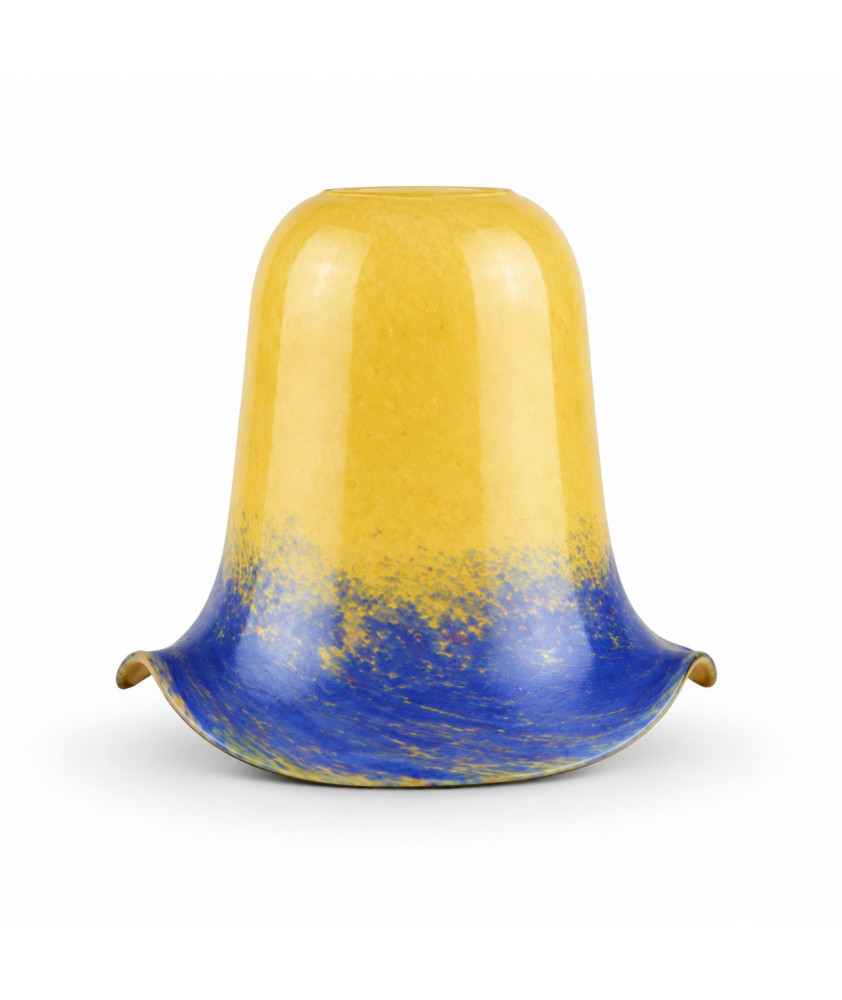 Orange to Blue Pate De Verre Tulip Light Shade with 30mm Fitter Hole Orange to Blue Pate De Verre Tulip Light Shade with 30mm Fitter Hole