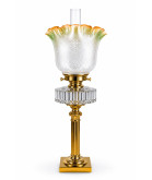 110mm Base Original Victorian Amber Tipped Oil Lamp Shade 110mm Base Original Victorian Amber Tipped Oil Lamp Shade